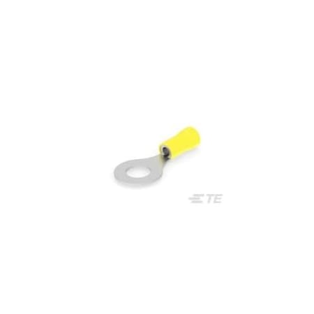 Te Connectivity Ring Terminal, 3/8 in Stud Size, 10 AWG, 300 V, Nylon Insulated, Yellow 35150